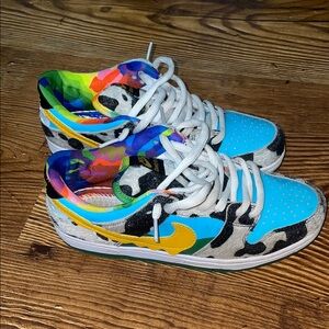 Colorful Sneakers with Cow Print